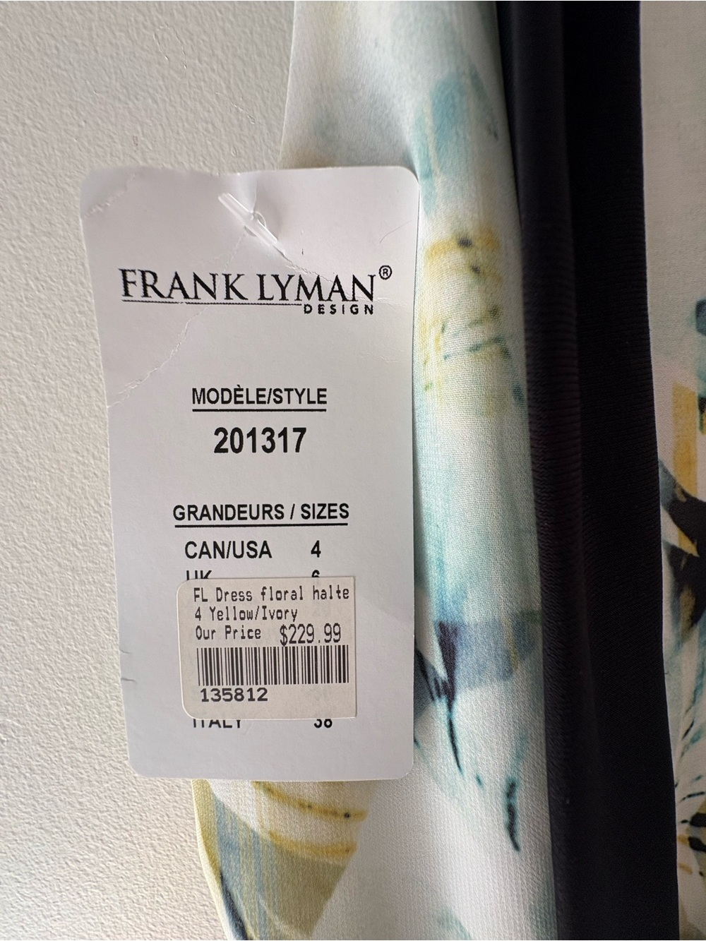 NWT Frank Lyman Floral Handkerchief Hem Dress Size 4 Wedding Guest Occasion - Picture 7 of 7